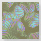 Rainbow Tropical Blätter Steinuntersetzer (Vorderseite)