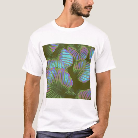 Rainbow Tropical Blätter T-Shirt (Vorderseite)