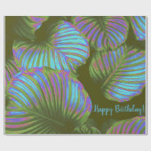 Rainbow Tropical Blätter Wrapping Paper Geschenkpapier (Flach)