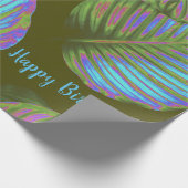 Rainbow Tropical Blätter Wrapping Paper Geschenkpapier (Ecke)