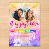 Rainbow & Tropical Wedding Einladung (Vorderseite)