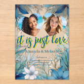 Rainbow & Tropical Wedding Einladung (Vorderseite)