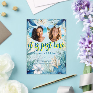 Rainbow & Tropical Wedding Einladung