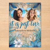 Rainbow & Tropical Wedding Invitation Acryleinladungen (Vorderseite)