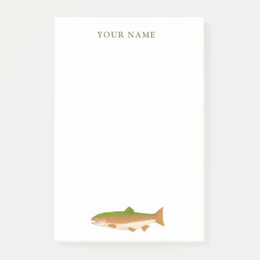 Rainbow Trout Art Fisherman Post-it Klebezettel (Vorderseite)