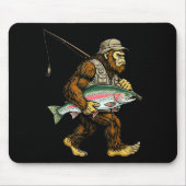 Rainbow Trout Bigfoot Fisherman River Fishing Sasq Mousepad (Vorne)