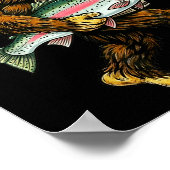 Rainbow Trout Bigfoot Fisherman River Fishing Sasq Poster (Ecke)