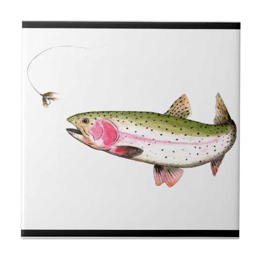 Rainbow Trout Fly Fishing Fliese (Vorderseite)