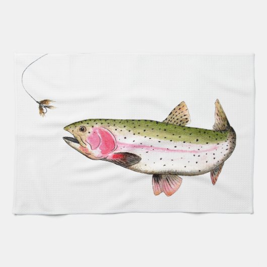 Rainbow Trout Fly Fishing Handtuch (Horizontal)