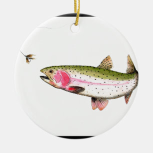 Rainbow Trout Fly Fishing Keramikornament