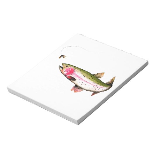 Rainbow Trout Fly Fishing Notizblock (Rotiert)