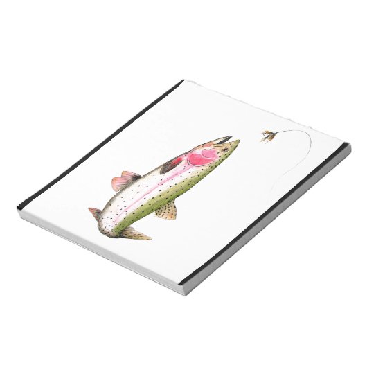 Rainbow Trout Fly Fishing Notizblock (Rotiert)