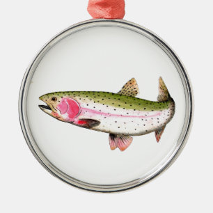 Rainbow Trout Fly Fishing Ornament Aus Metall