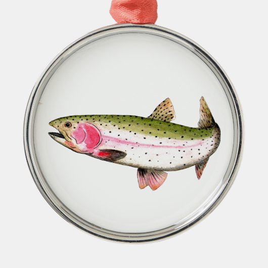 Rainbow Trout Fly Fishing Ornament Aus Metall (Vorne)