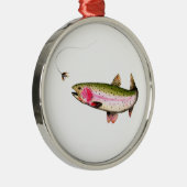 Rainbow Trout Fly Fishing Ornament Aus Metall (Rechts)