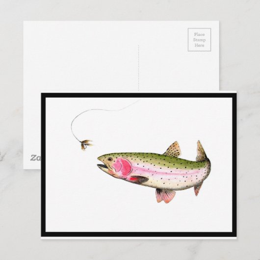 Rainbow Trout Fly Fishing Postkarte (Vorne/Hinten)