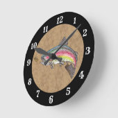 Rainbow Trout Fly Fishing Runde Wanduhr (Winkel)