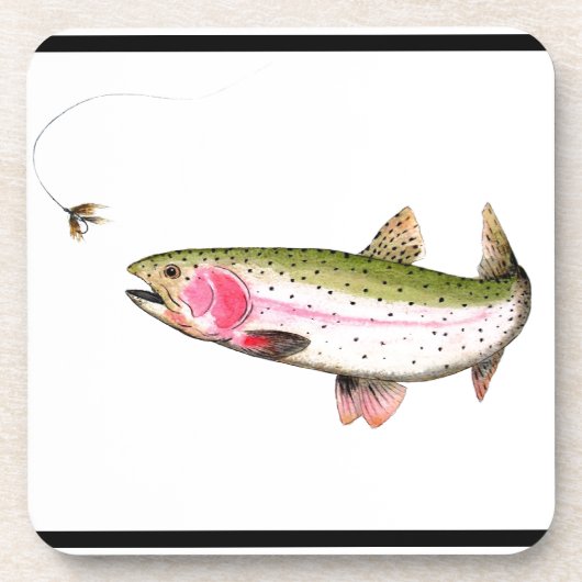 Rainbow Trout Fly Fishing Untersetzer (Vorderseite)