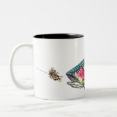 Rainbow Trout Fly Fishing Zweifarbige Tasse (Links)