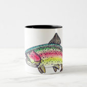 Rainbow Trout Fly Fishing Zweifarbige Tasse (Mittel)
