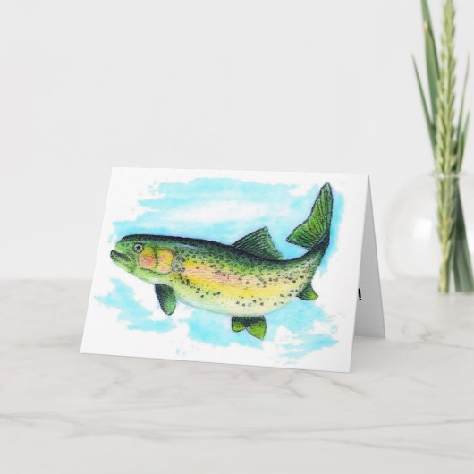 Rainbow Trout Grandeleltern Day Card (Großes Druck Karte (Vorderseite)