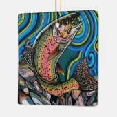 Rainbow Trout Keramik Ornament (Links)