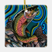 Rainbow Trout Keramik Ornament (Vorderseite)