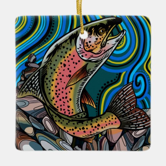 Rainbow Trout Keramik Ornament (Vorderseite)