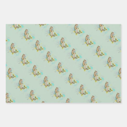 Rainbow Trout Mint Wrapping Paper Sheets Geschenkpapier Set (Vorderseite 3)