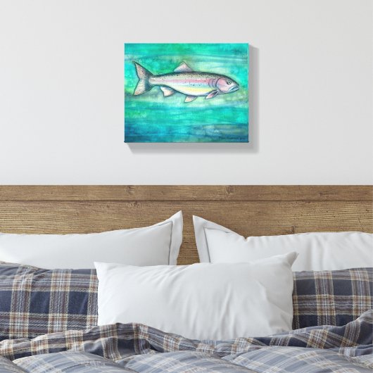 Rainbow Trout Wall Art Leinwand (Insitu (Schlafzimmer))