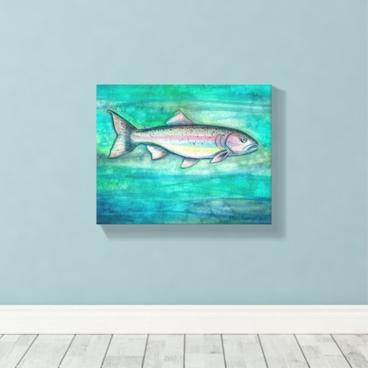 Rainbow Trout Wall Art Leinwand (Insitu (Holzboden))