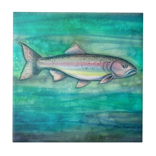 Rainbow Trout Wilhelm Tell Fliese (Vorderseite)