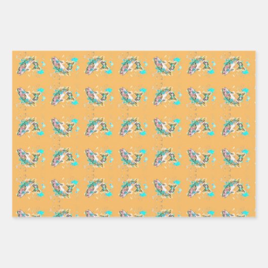 Rainbow Trout Wrapping Paper Sheets Geschenkpapier Set (Vorderseite 3)