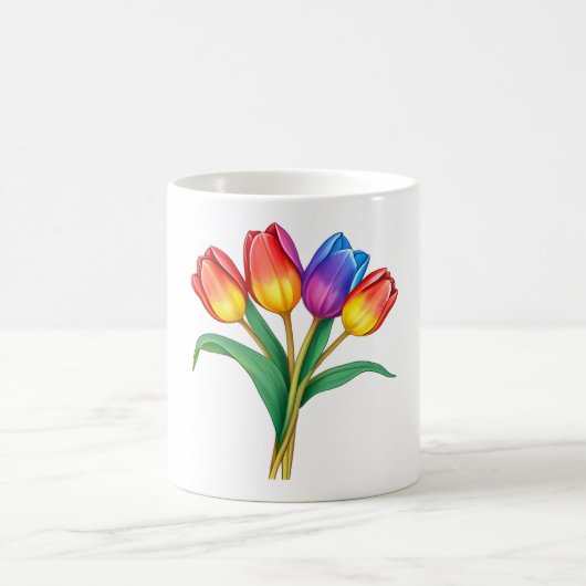 Rainbow Tulip Tasse - Farbenfrohe Blume (Mittel)