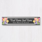 Rainbow Tulips Floral Office Türschilder Name Plat Türschild (Vorderseite )