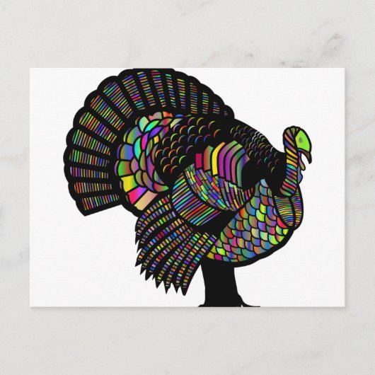 Rainbow Turkey Feiertagspostkarte (Vorderseite)