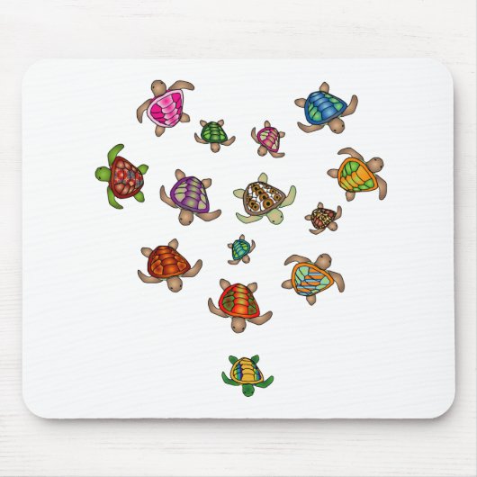 Rainbow Turtle Heart Mousepad (Vorne)
