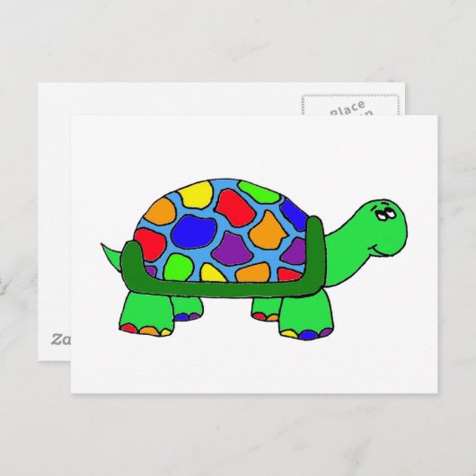 Rainbow Turtle Postkarte (Vorne/Hinten)