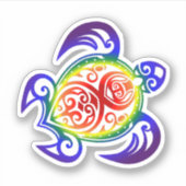 Rainbow Turtle Pride Aufkleber (Vorderseite)