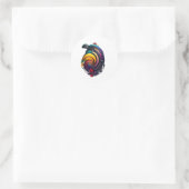 Rainbow Turtle Runder Aufkleber (Tasche)