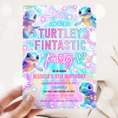 Rainbow Turtle Under Sea Birthday Party Einladung