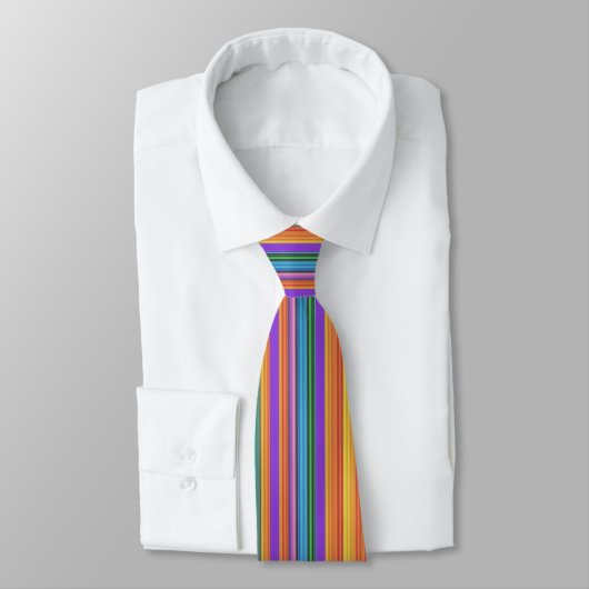 Rainbow Tutti Fruiti Striped Necktie Krawatte (Gebunden)