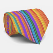Rainbow Tutti Fruiti Striped Necktie Krawatte (Gerollt)