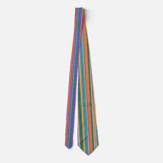 Rainbow Tutti Fruiti Striped Necktie Krawatte (Rückseite)