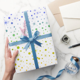 🌈 ✨ Rainbow Twinkling Stars Galaxy Geschenkpapier
