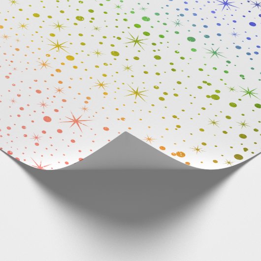 🌈 ✨ Rainbow Twinkling Stars Galaxy Geschenkpapier (Ecke)