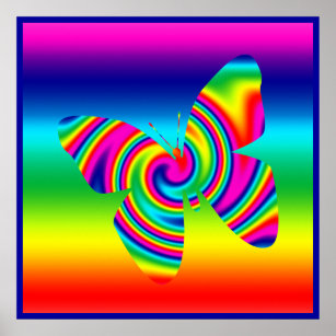 Rainbow Twirl Butterfly Poster