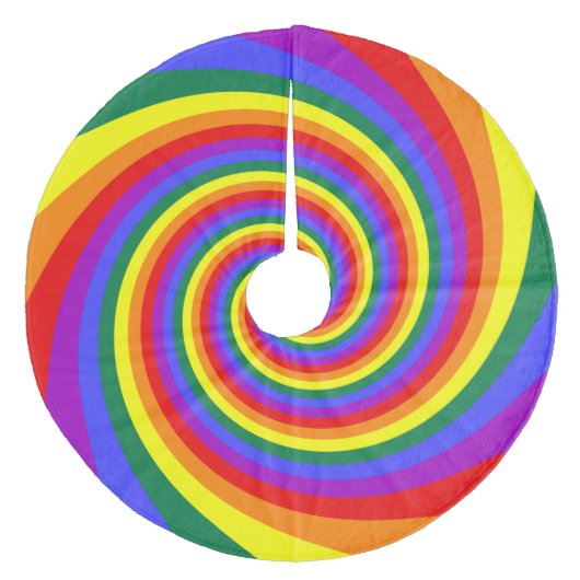 Rainbow Twirl Muster Fleece Weihnachtsbaumdecke (Vorderseite)