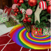 Rainbow Twirl Muster Fleece Weihnachtsbaumdecke