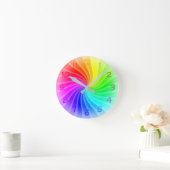 Rainbow Twirl Runde Wanduhr (Zuhause)